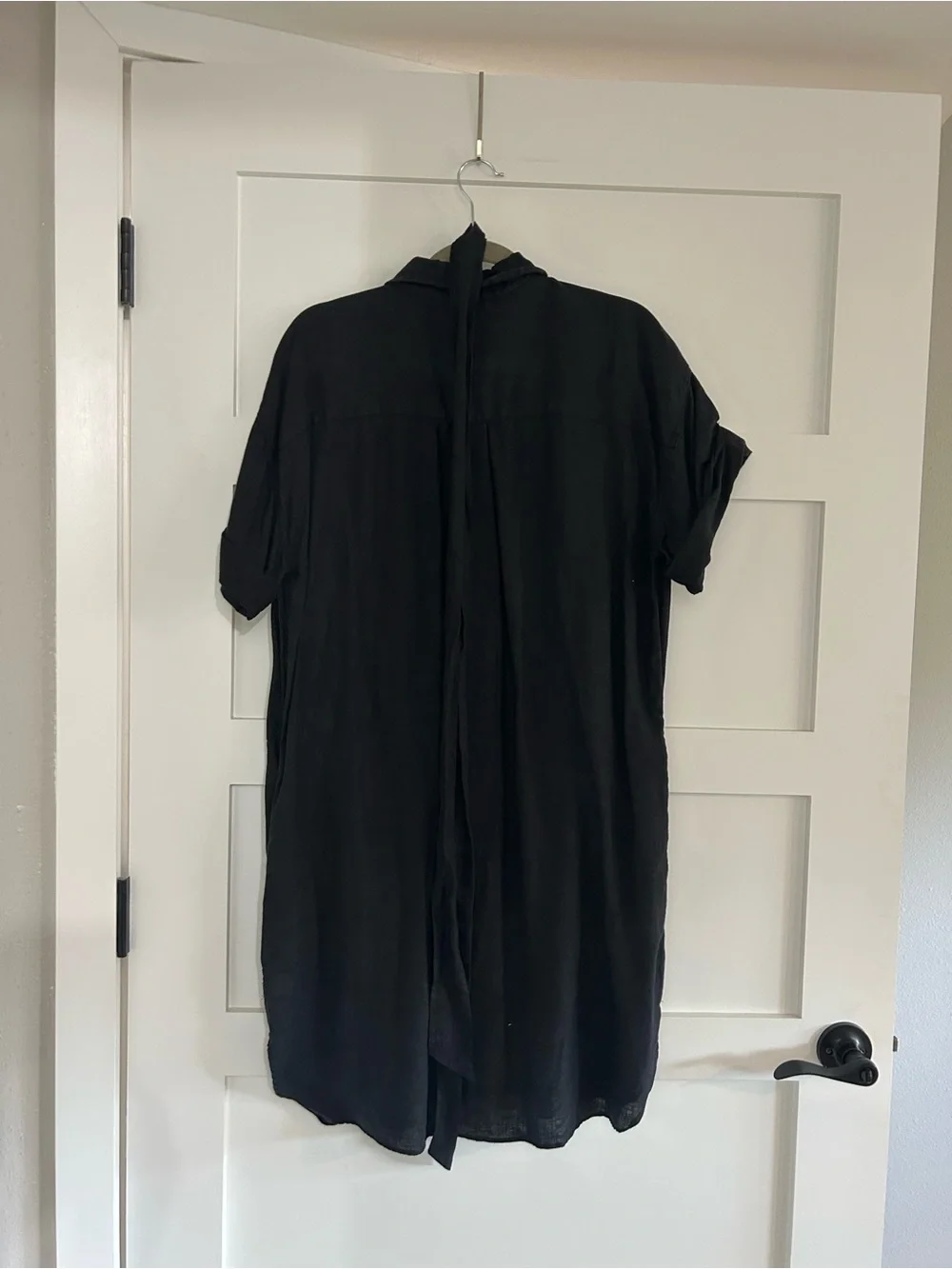 J.Crew Black Linen Shirt Dress Size M